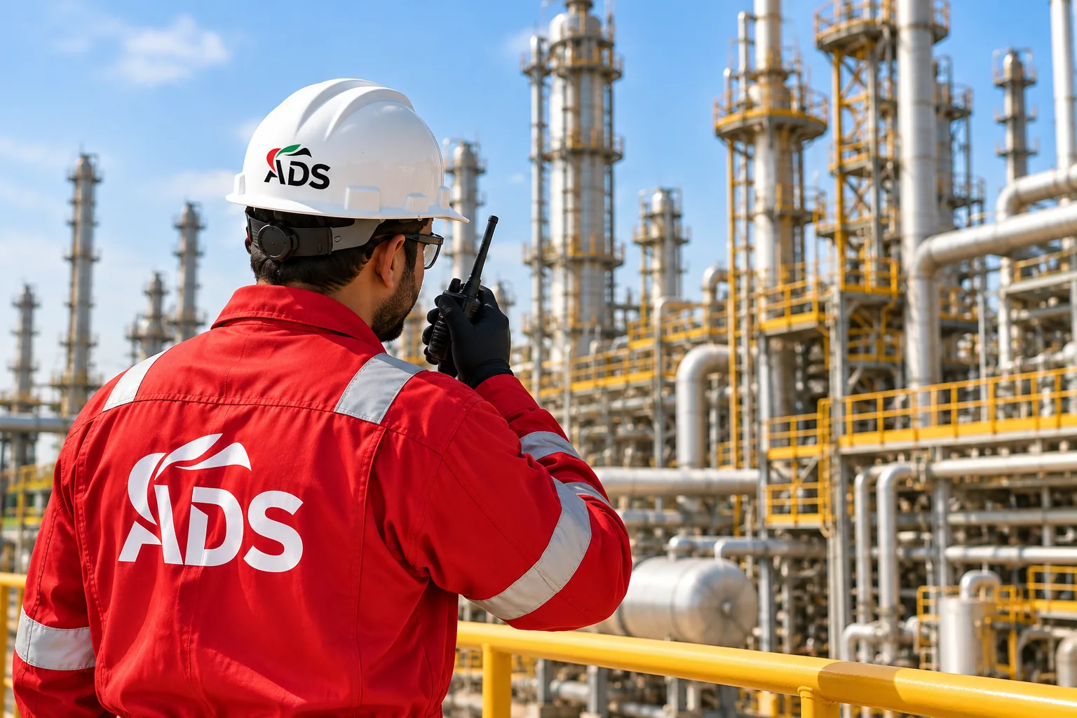 HSE professional inspecting an industrial site